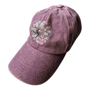 Purple “just breathe”Women's Cap